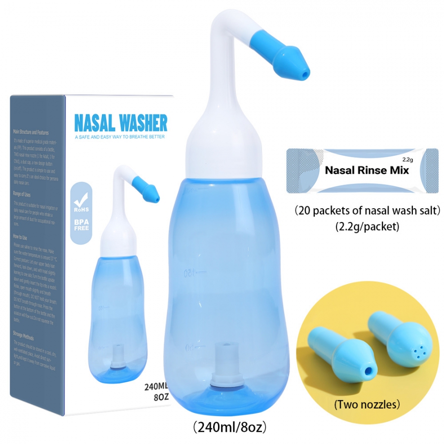 240ML Nasal Cleaner Nasal Wash Bottle for Adult and Children-Nasal ...